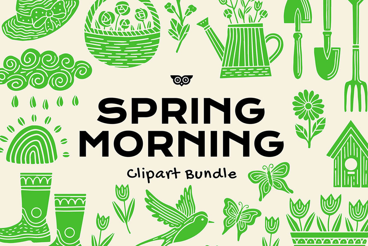 Spring Morning Clipart Bundle 1