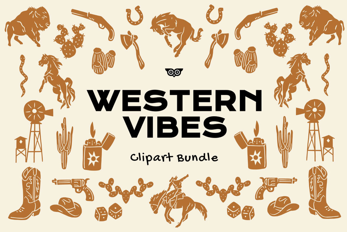 Western Vibes Clipart Bundle 1