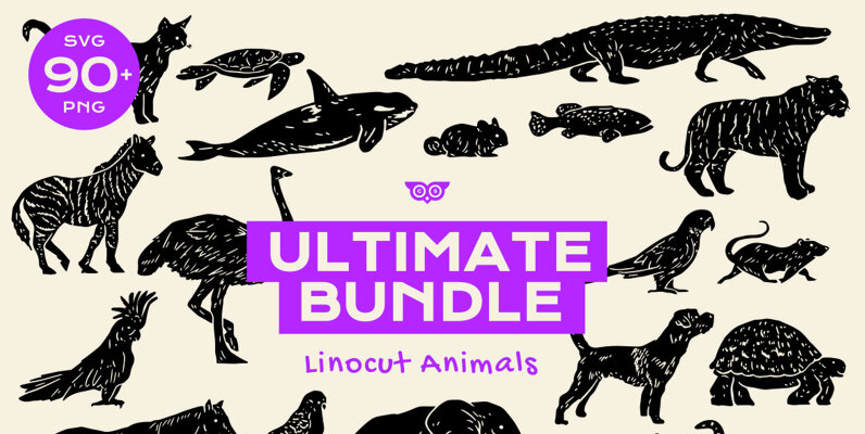 Linocut Animals Ultimate Bundle