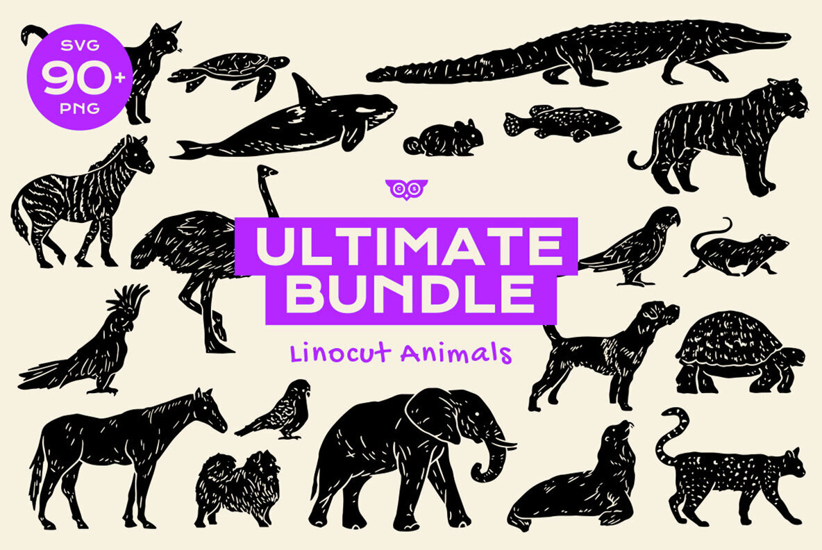 Linocut Animals Ultimate Bundle 1