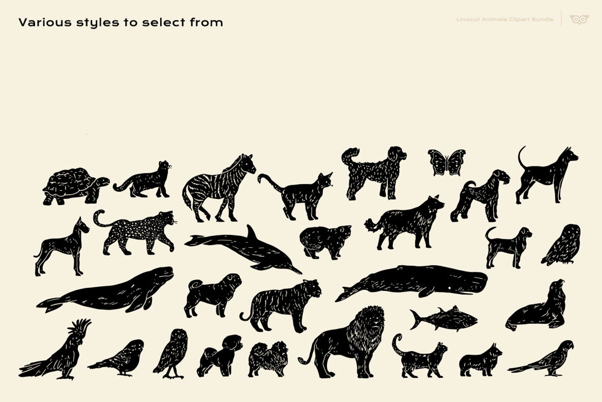 Linocut Animals Ultimate Bundle 5