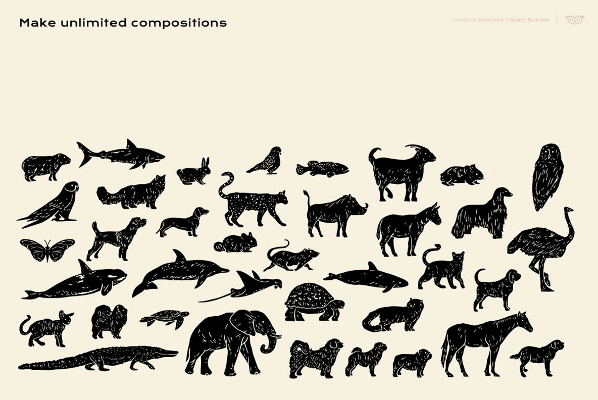 Linocut Animals Ultimate Bundle 6