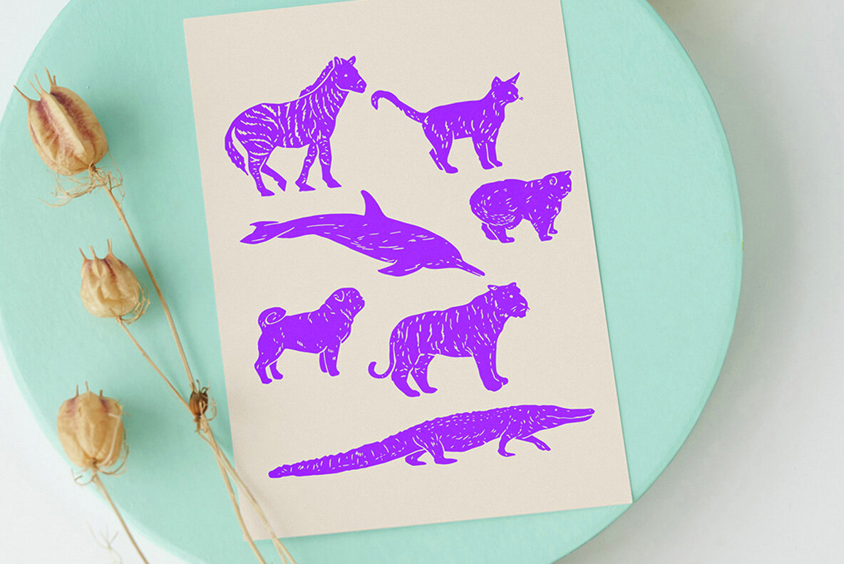 Linocut Animals Ultimate Bundle 9