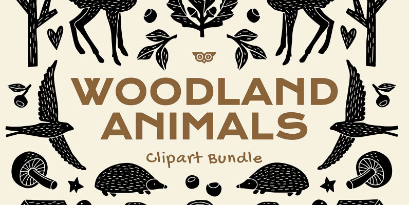 Woodland Animals Clipart Bundle