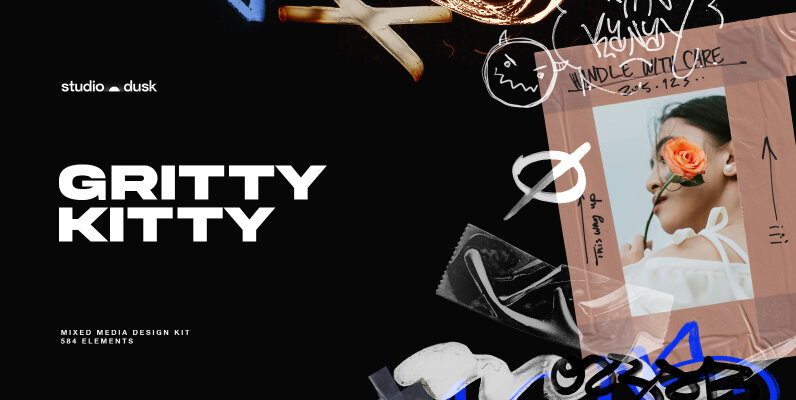 Gritty Kitty Grunge design kit