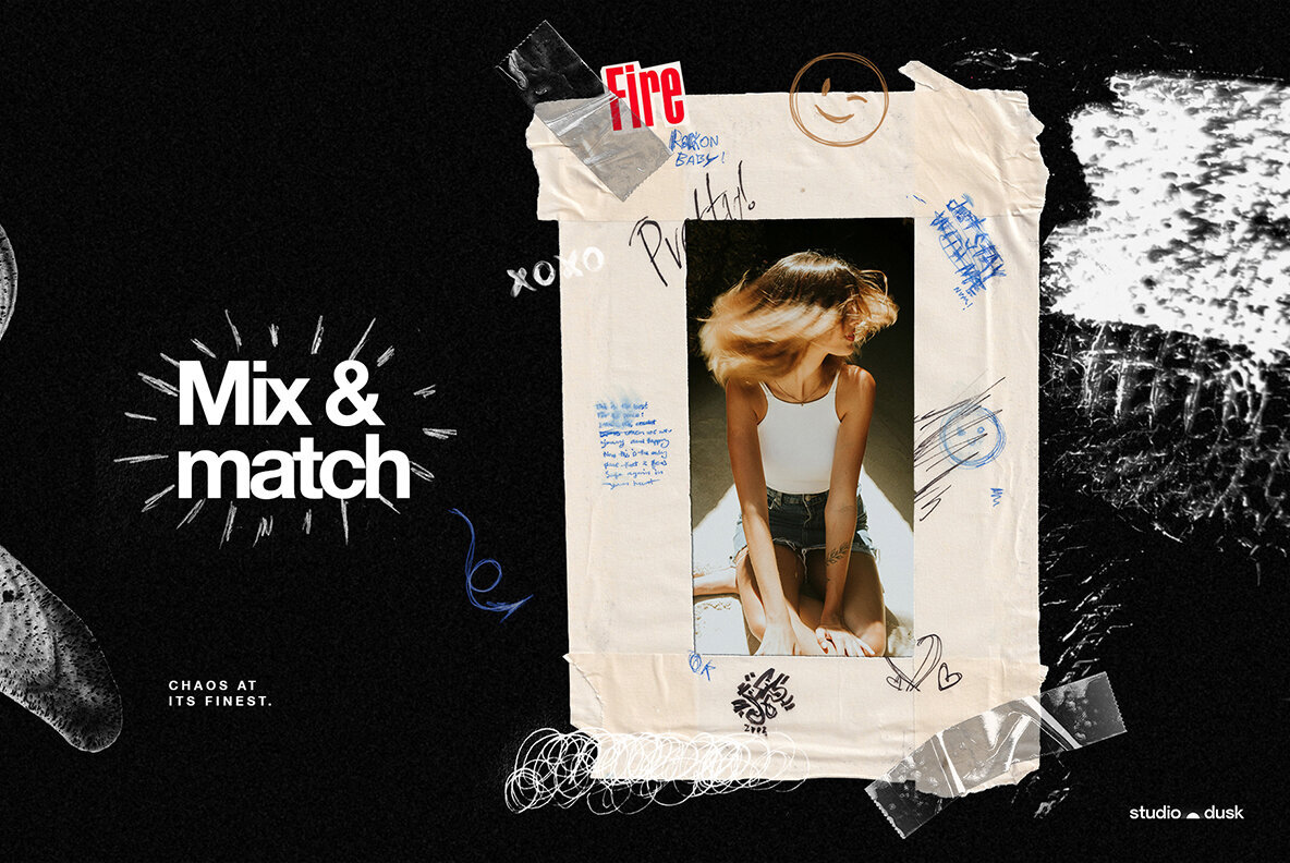 Gritty Kitty Grunge design kit 3