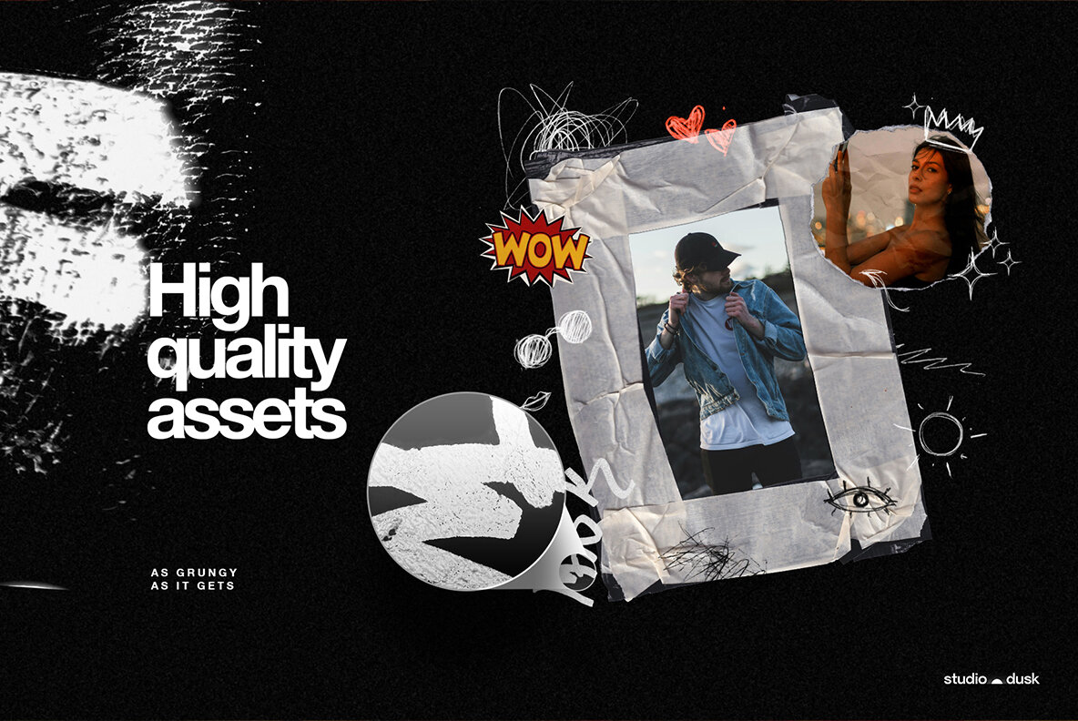 Gritty Kitty Grunge design kit 4