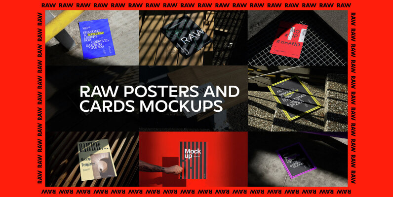 Posters Mockups Kit Raw Series