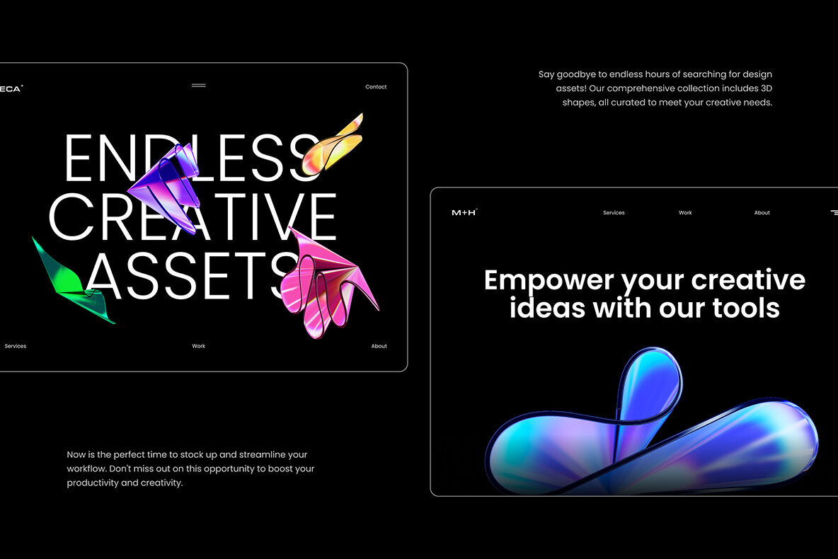 3D Rays illustrations 3