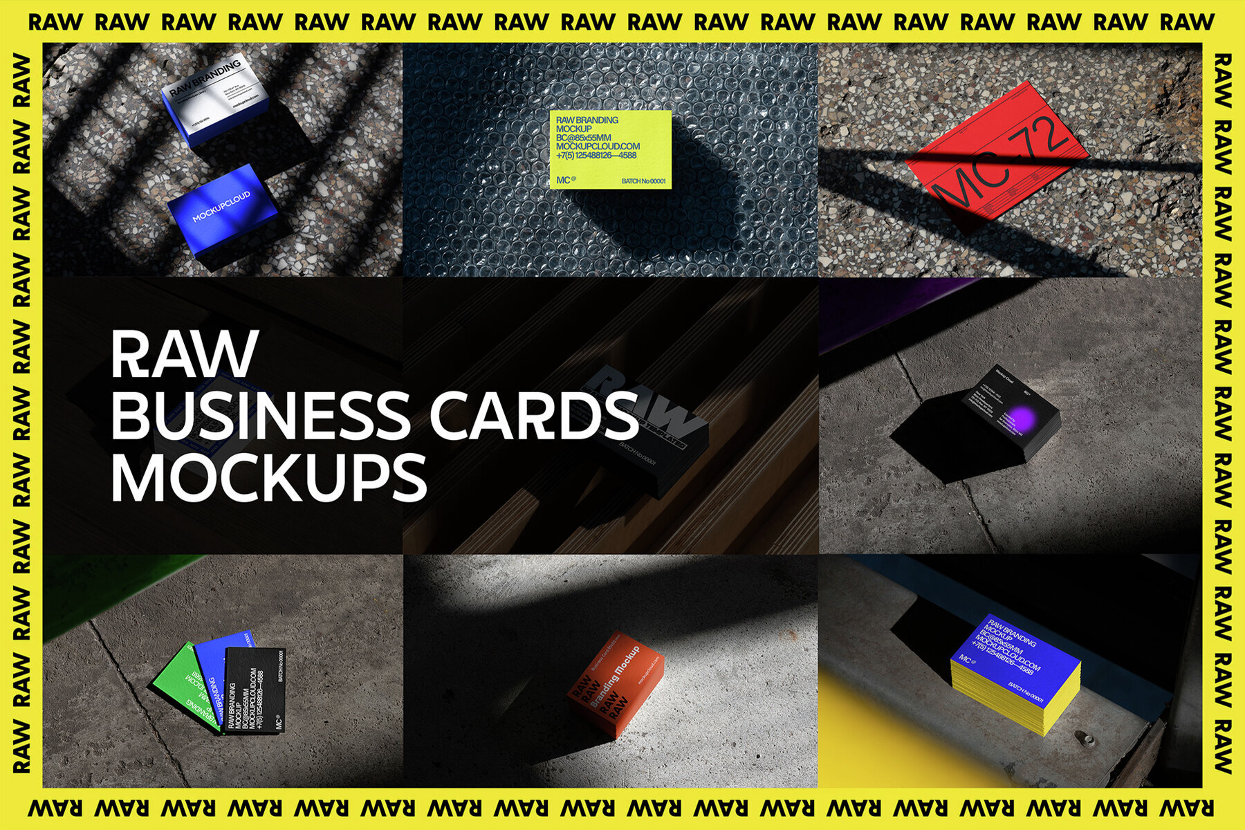 Business Cards Mockups Kit Raw Series 1
