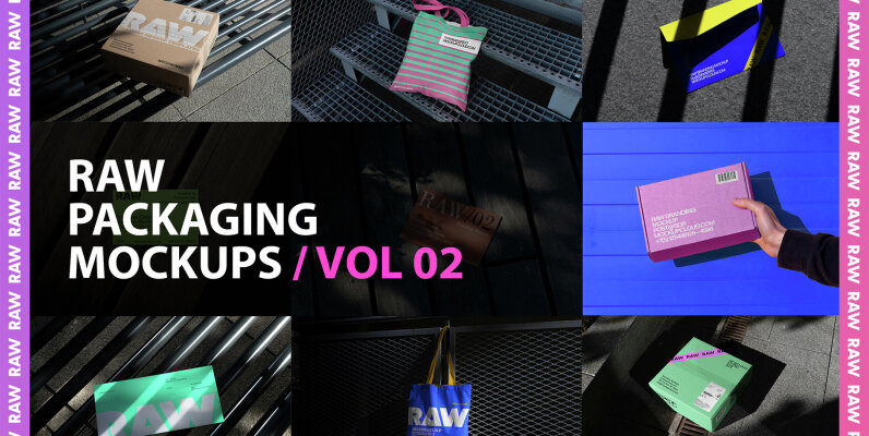 Box Packaging Mockups RAW Series 2