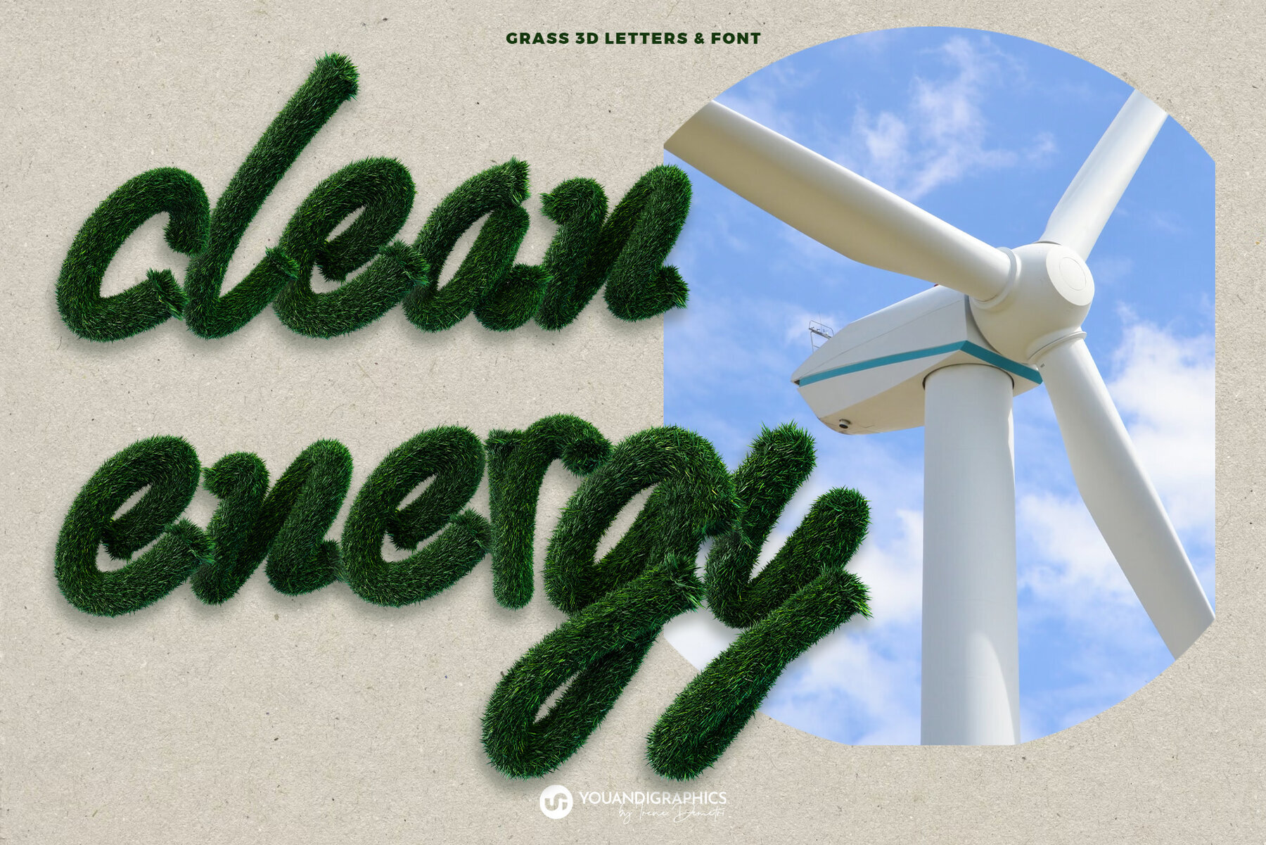 Green Meadow 3D Font and Letters 2