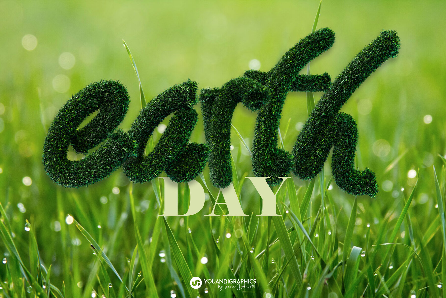 Green Meadow 3D Font and Letters 4