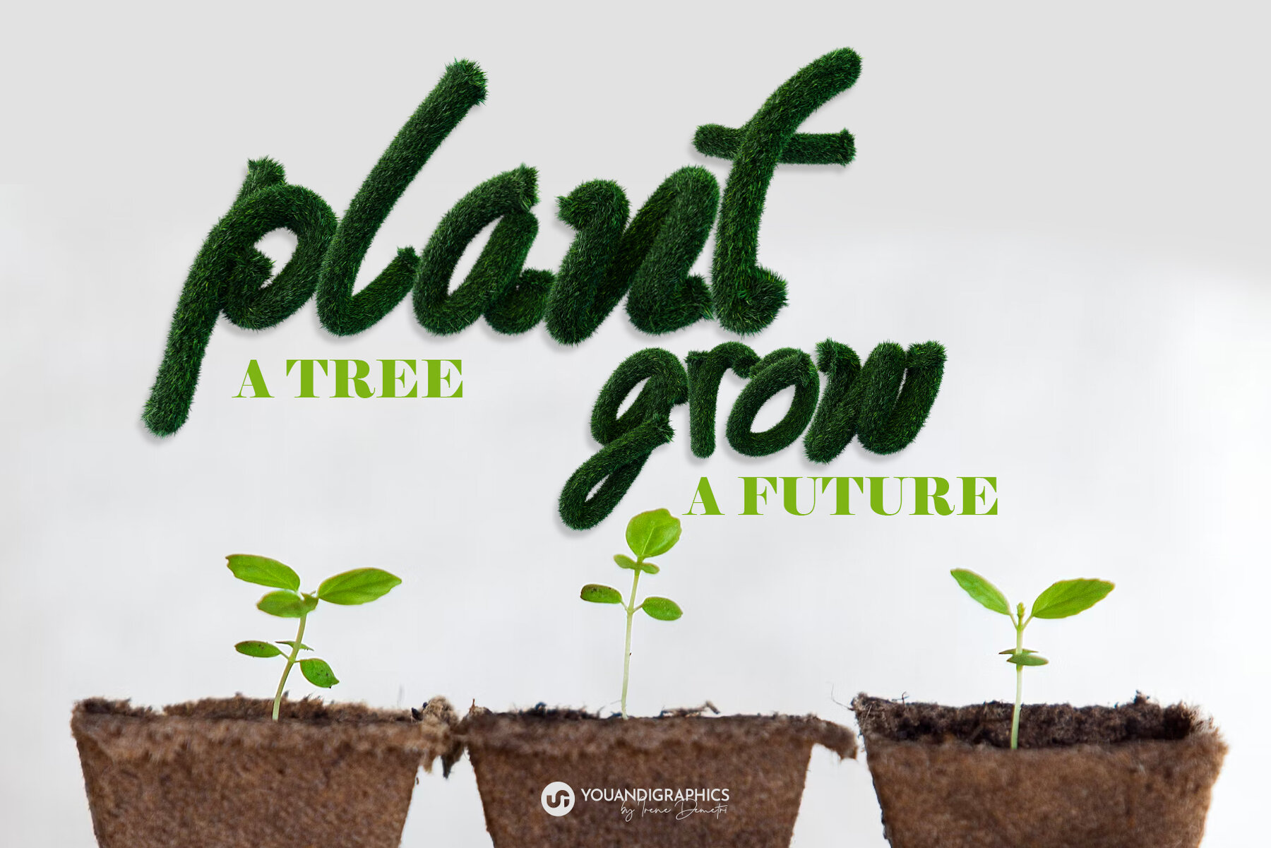 Green Meadow 3D Font and Letters 7