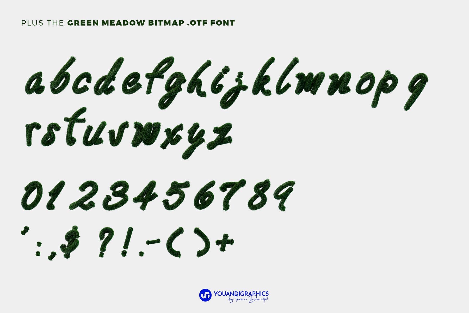 Green Meadow 3D Font and Letters 13