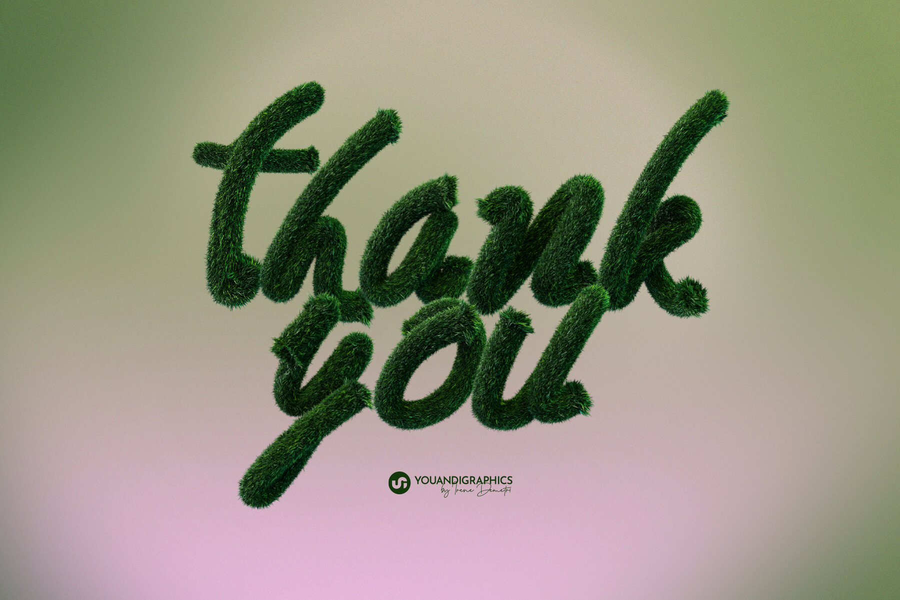 Green Meadow 3D Font and Letters 14