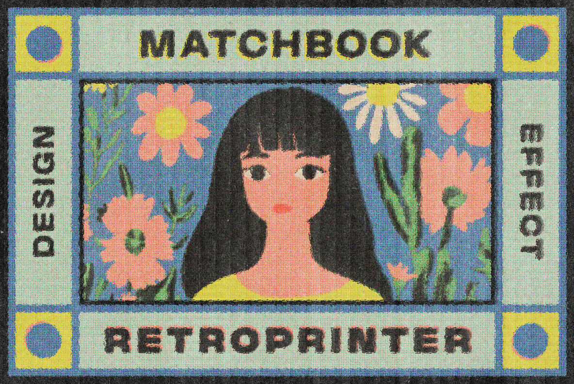 Matchbook Retro Printer Effect 1