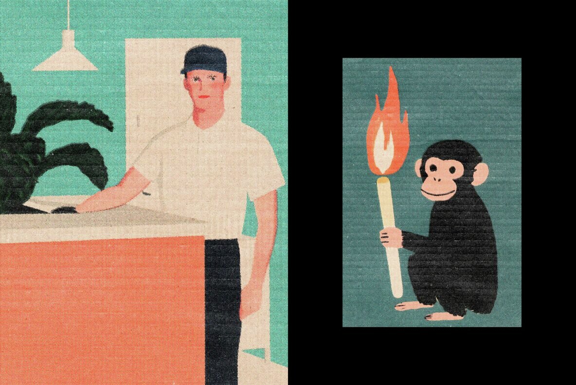 Matchbook Retro Printer Effect 5