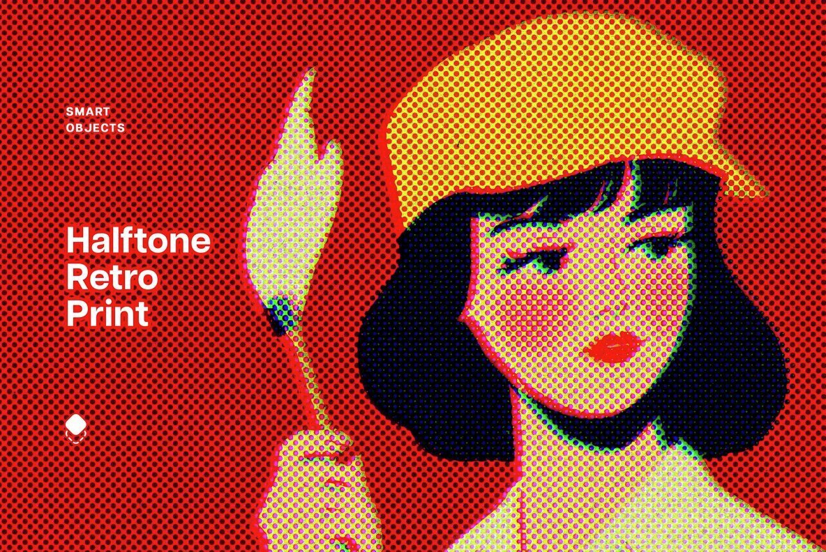 Halftone Retro Print Effect 1