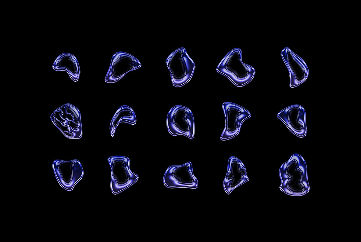 Chrome Liquefy Abstract Shapes 6