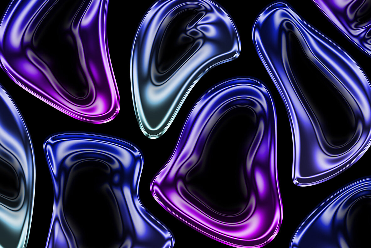 Chrome Liquefy Abstract Shapes 7