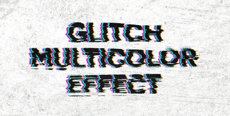 Glitch Multicolor Text Effect