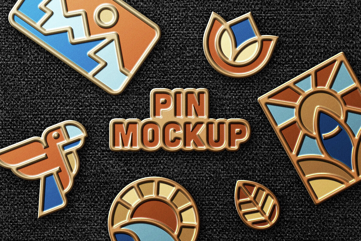Enamel Pin Logo Mockup 1