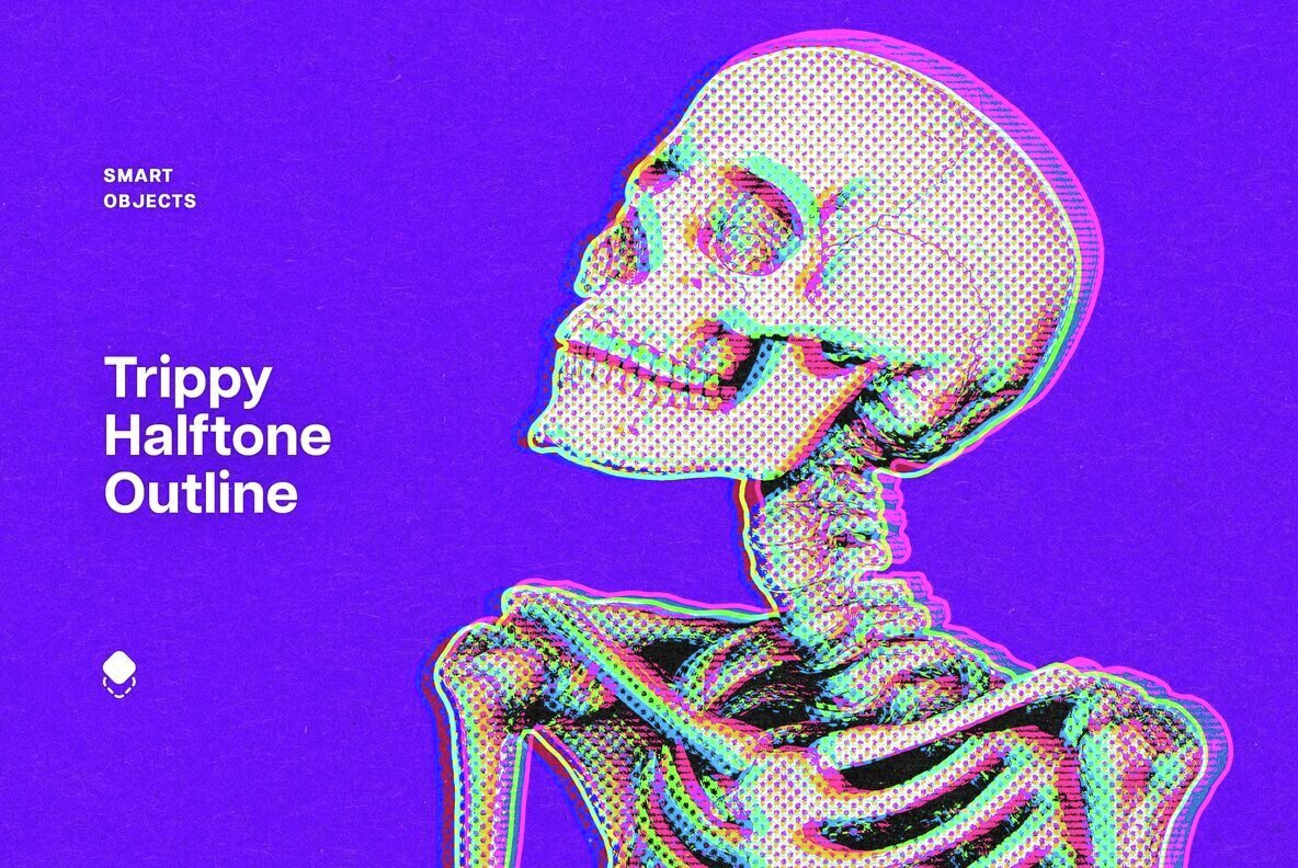 Trippy Halftone Outline Photo Effect 1