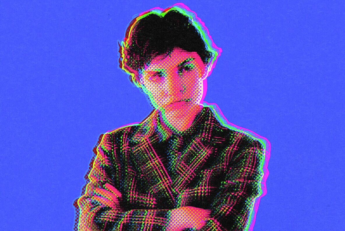 Trippy Halftone Outline Photo Effect 4