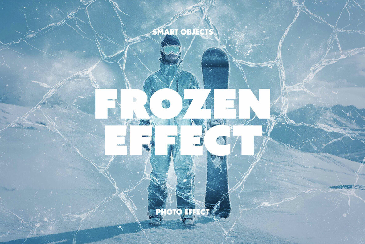 Frozen Cracked Ice Photo Effect 1