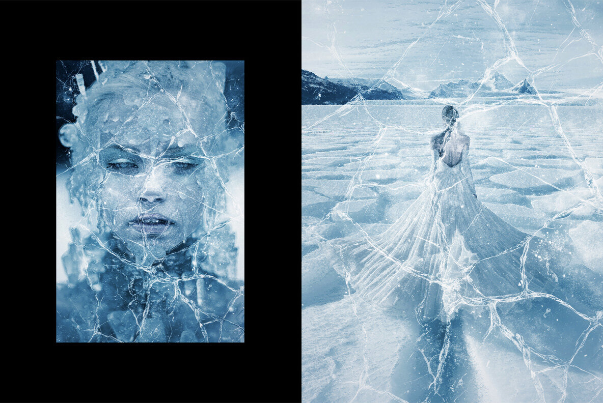 Frozen Cracked Ice Photo Effect 2