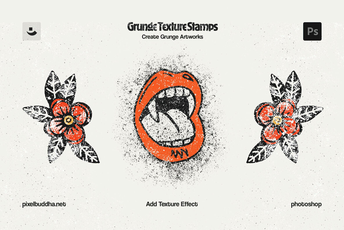 Grunge Texture Stamp Photoshop Brushes 3