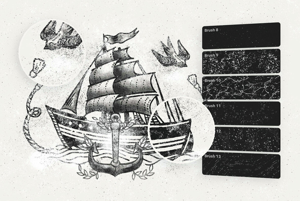 Grunge Texture Stamp Procreate Brushes 4