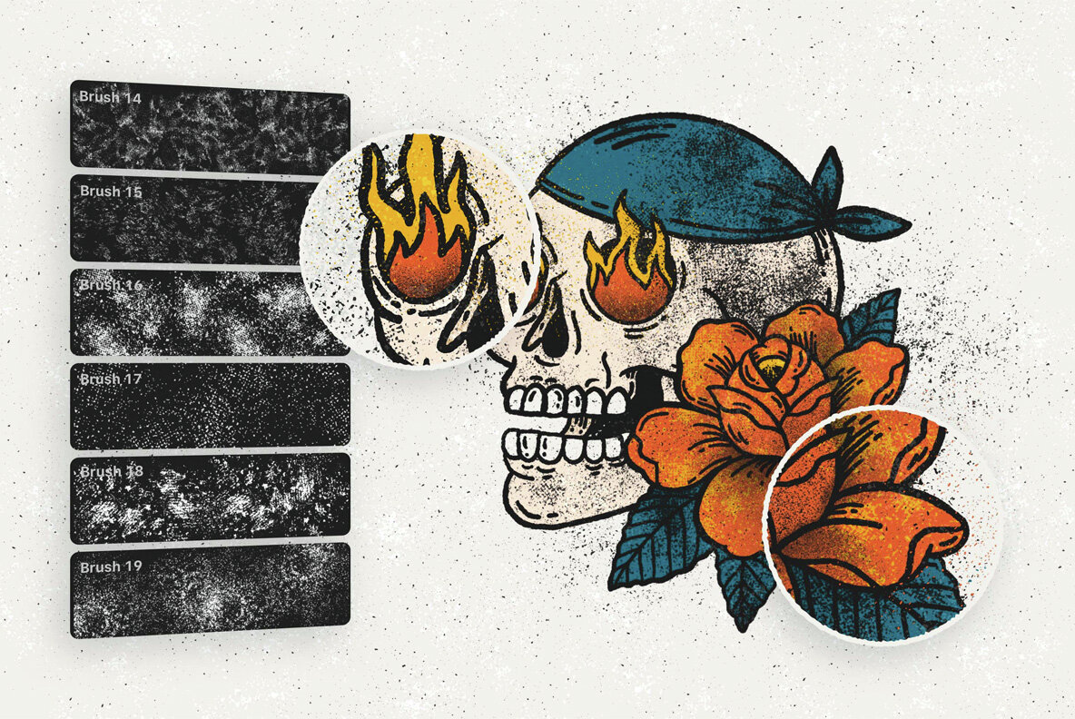 Grunge Texture Stamp Procreate Brushes 6