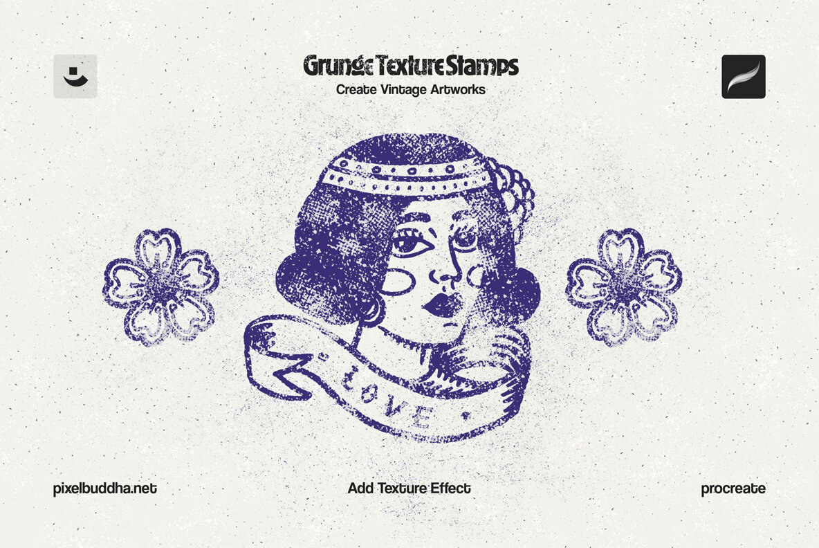 Grunge Texture Stamp Procreate Brushes 7