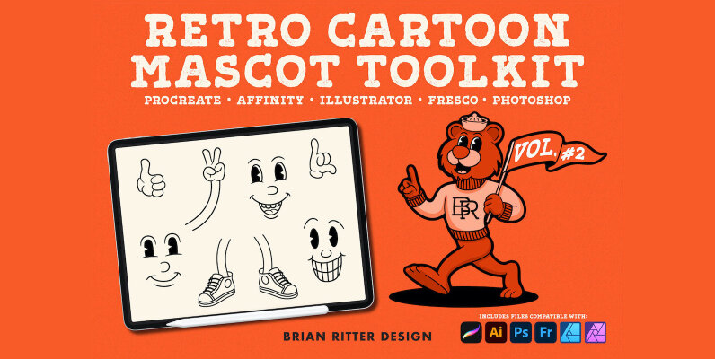 Retro Cartoon Mascot Toolkit   Volume 2