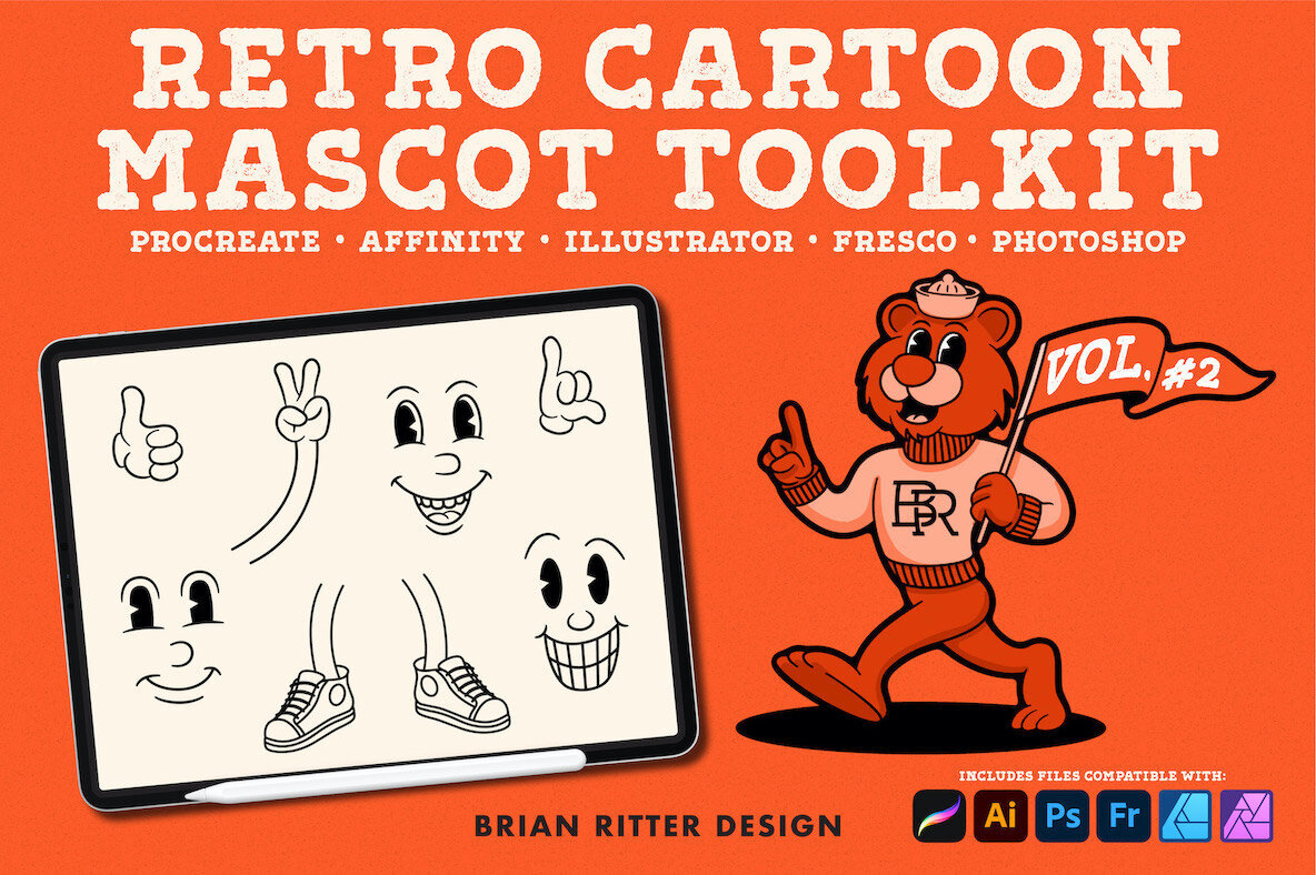 Retro Cartoon Mascot Toolkit   Volume 2 1