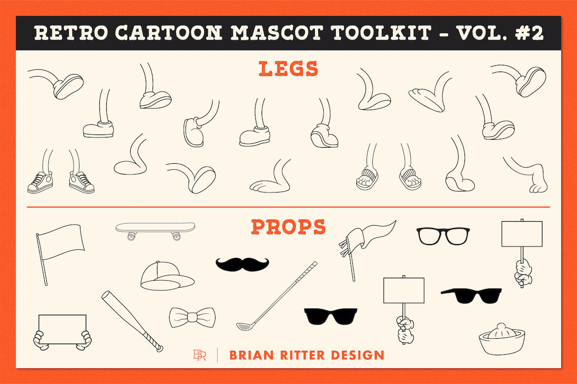 Retro Cartoon Mascot Toolkit   Volume 2 9