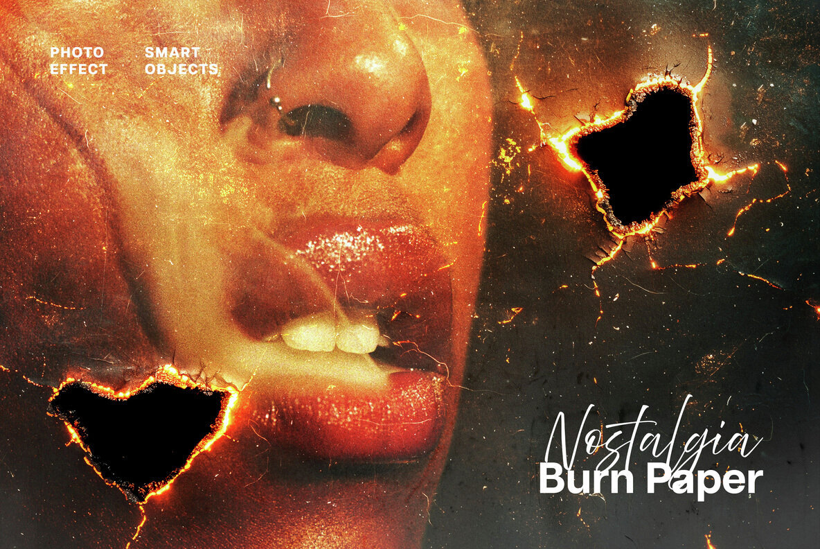 Nostalgia Burn Paper Photo Effect 1