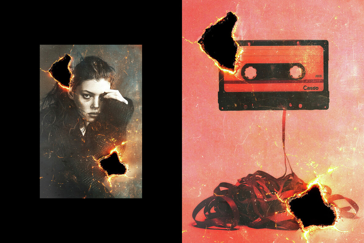 Nostalgia Burn Paper Photo Effect 3