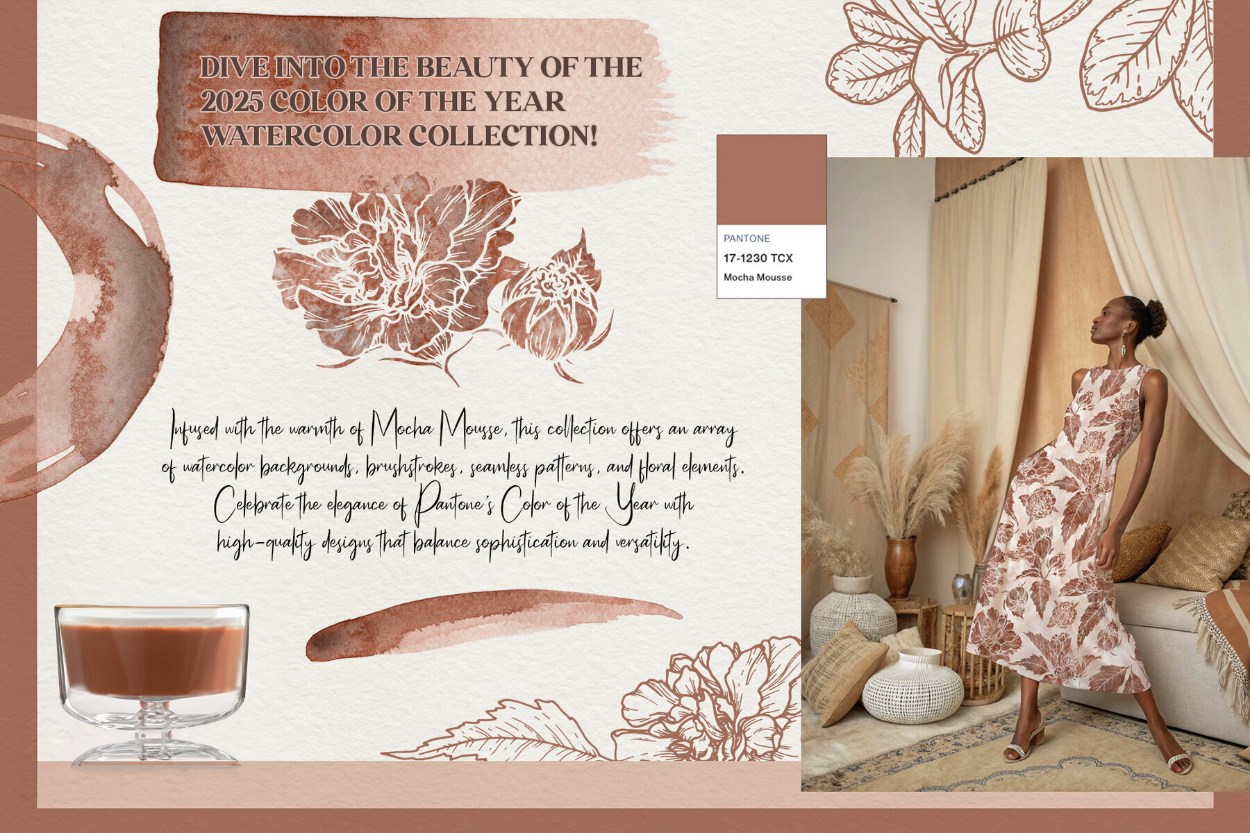 Mocha Mousse Watercolor Collection 2