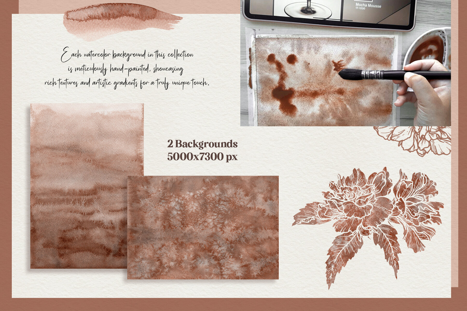 Mocha Mousse Watercolor Collection 3