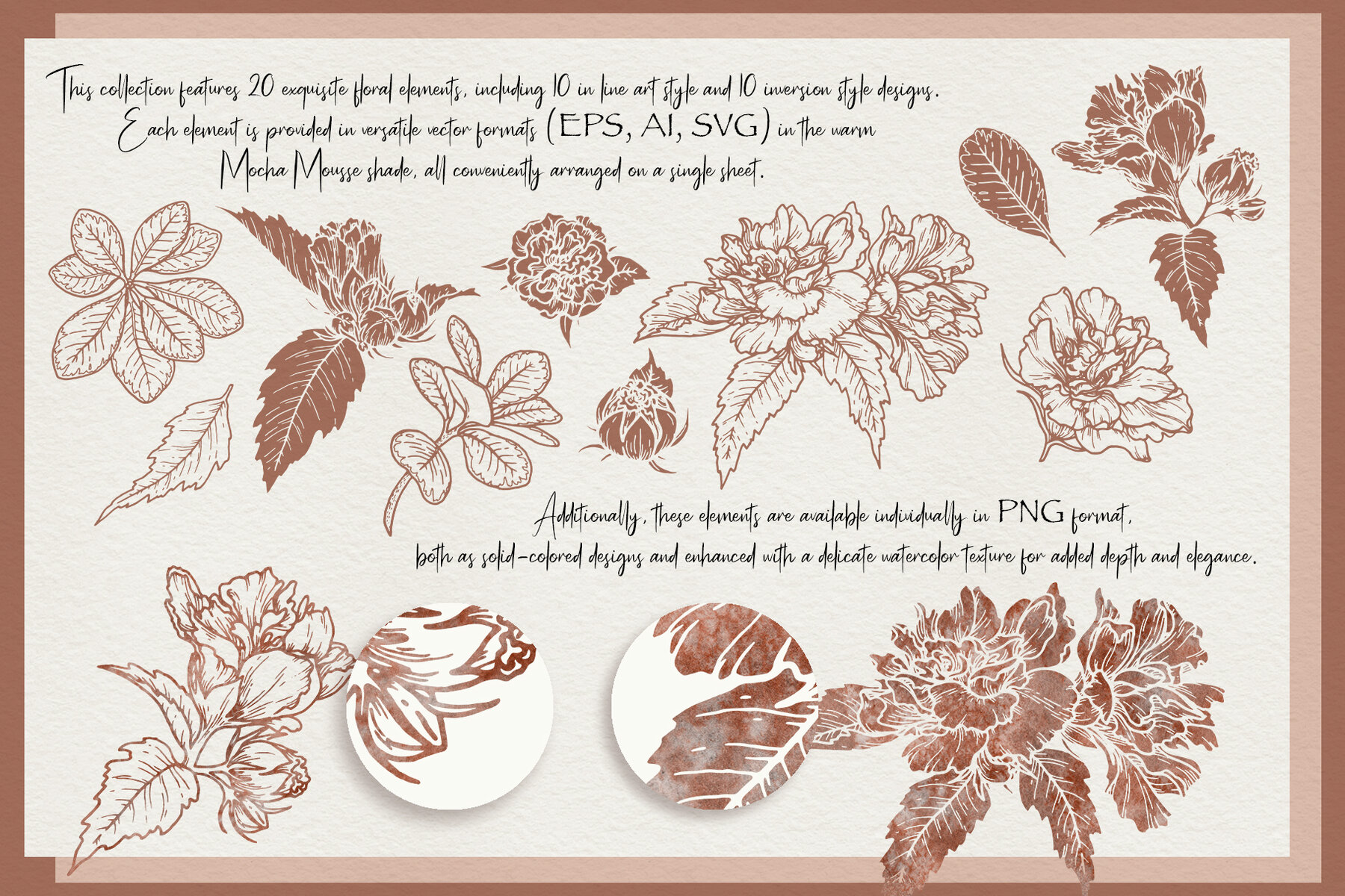 Mocha Mousse Watercolor Collection 4