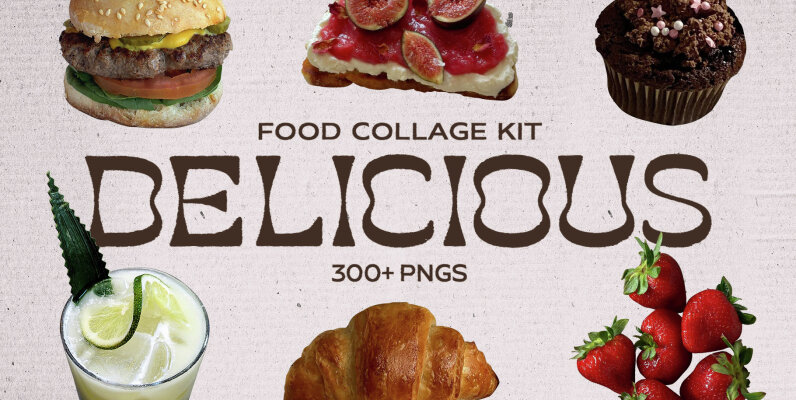 Delicious Food Collage Kit