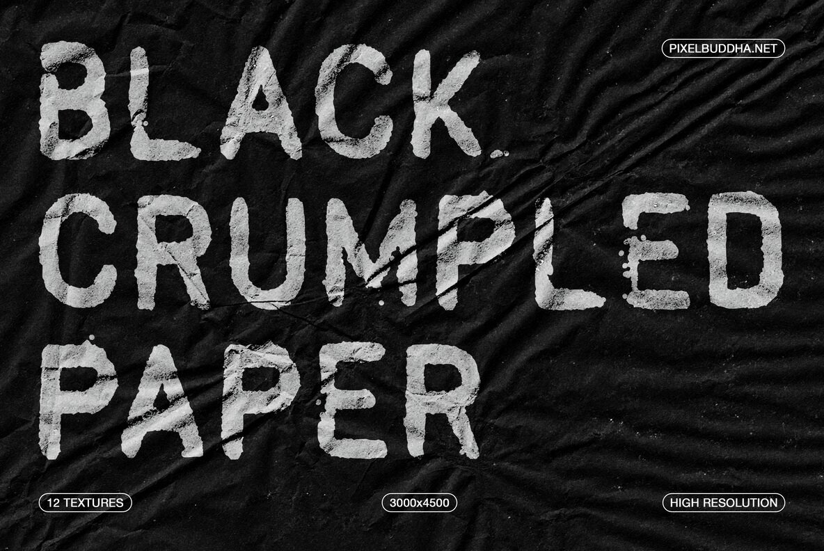 Black Crumpled Paper Textures 1