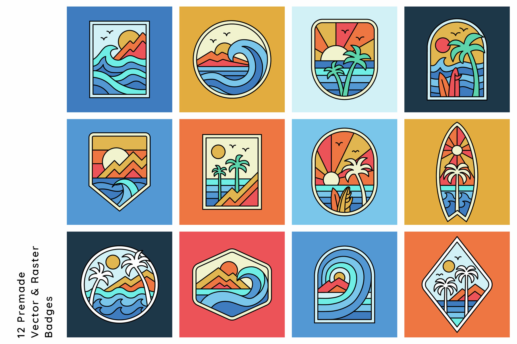 Surf Badge Pack 6