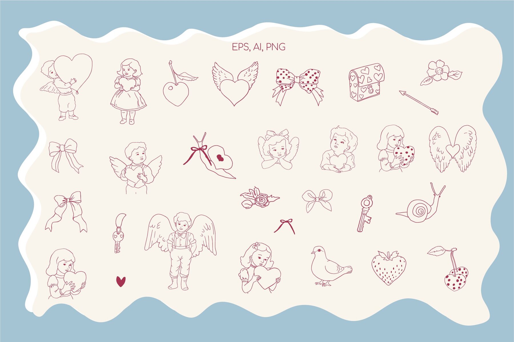 Valentines Day Whimsical set 4