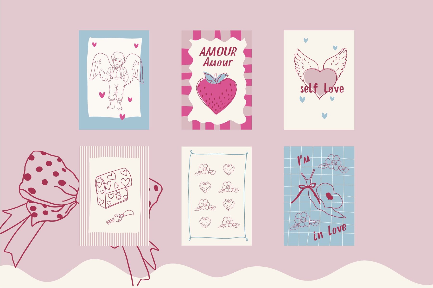 Valentines Day Whimsical set 8