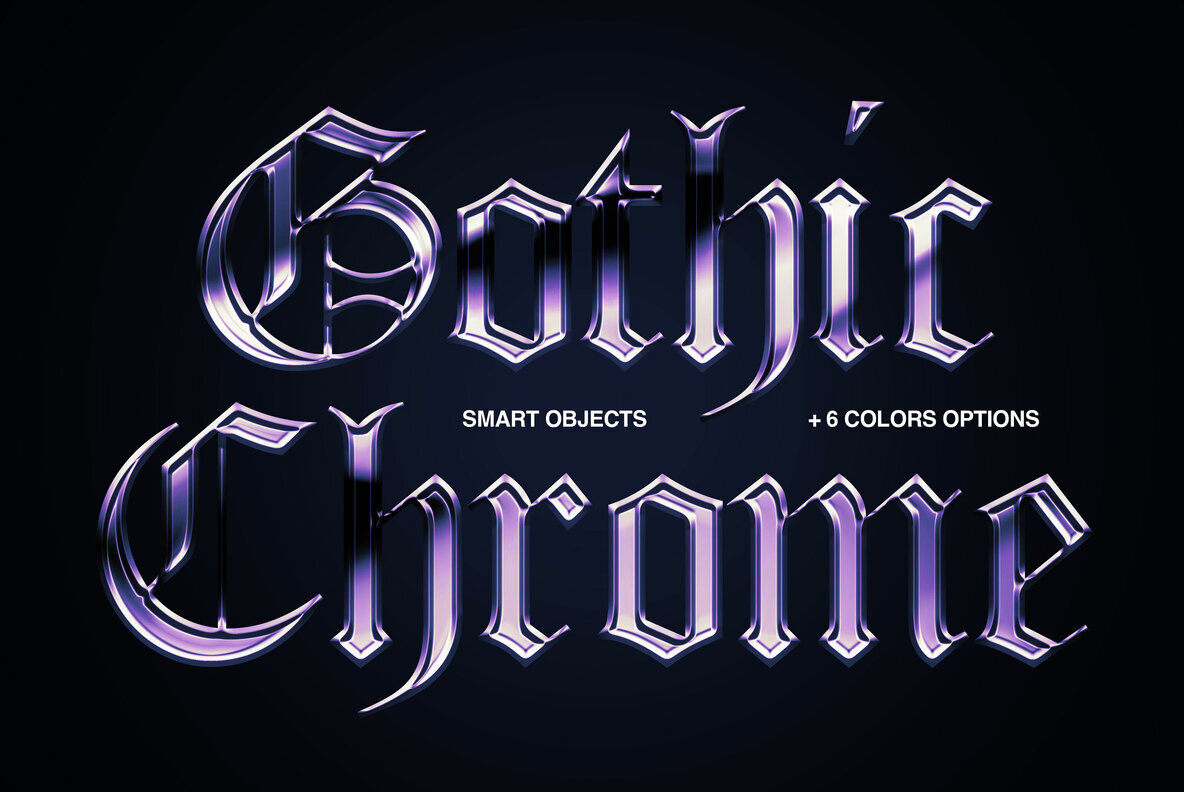 Gothic Chrome Text and Logo Effect 1
