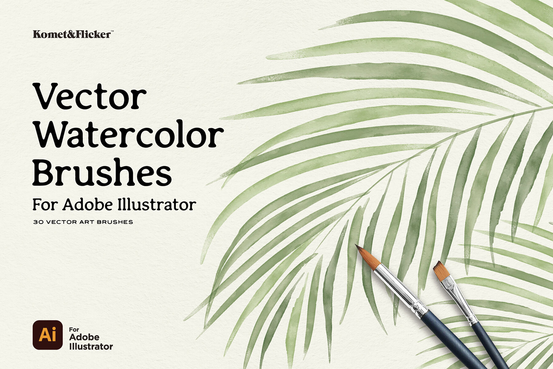 Vector Watercolor Brushes for Illustrator 1